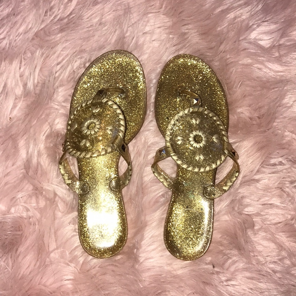 Gold glitter jelly Jack Rodgers size 8 women
